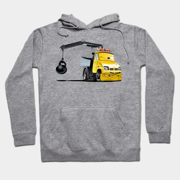 Cartoon Lkw Truck with Crane Hoodie by Mechanik